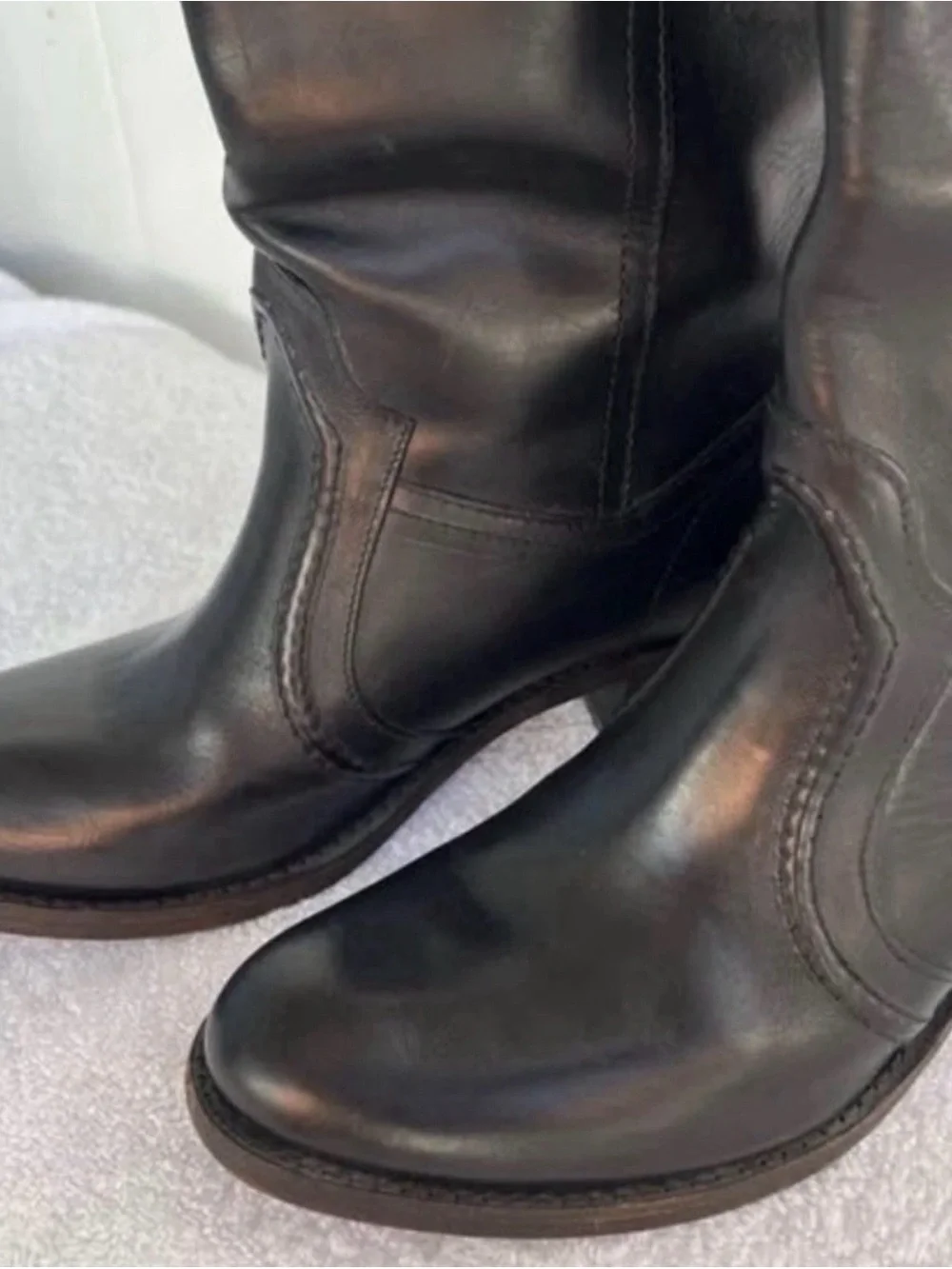 Vintage Women’s FRYE Classic Tall Black Leather Boots - Style: Jane 14L (Size 9)